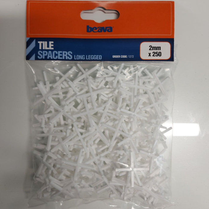 2mm  Long Leg Tile Spacers, Bag 250 pcs