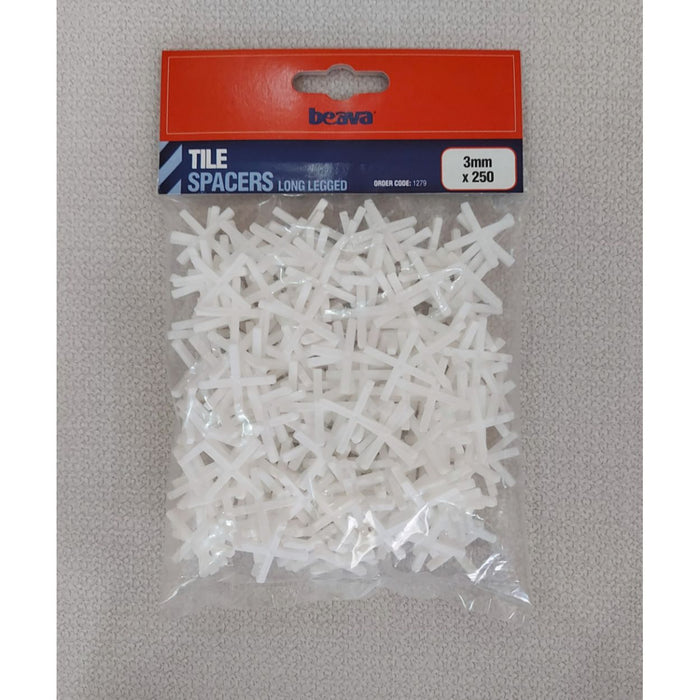 3mm Long Leg Tile Spacers, Bag 250 pcs