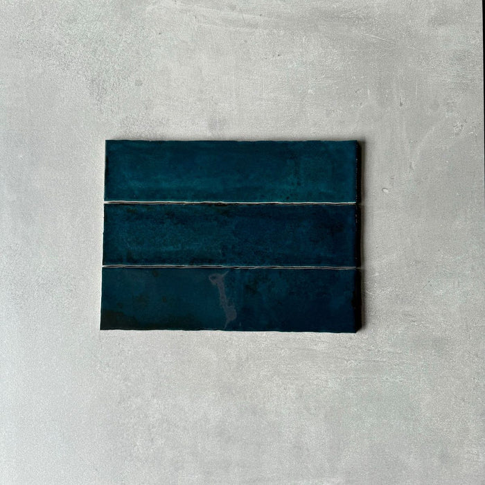 Kenya Tile | Gloss Blue | Handmade Effect | Rustic Tile | 7.5cm x 30cm