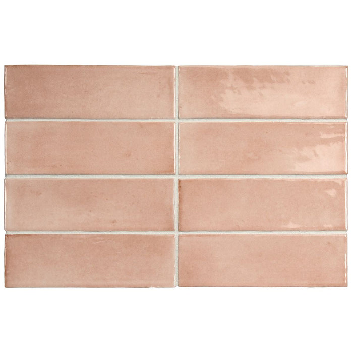 Hammam Moroccan Mini Brick Gloss Pink 5cm x 15cm