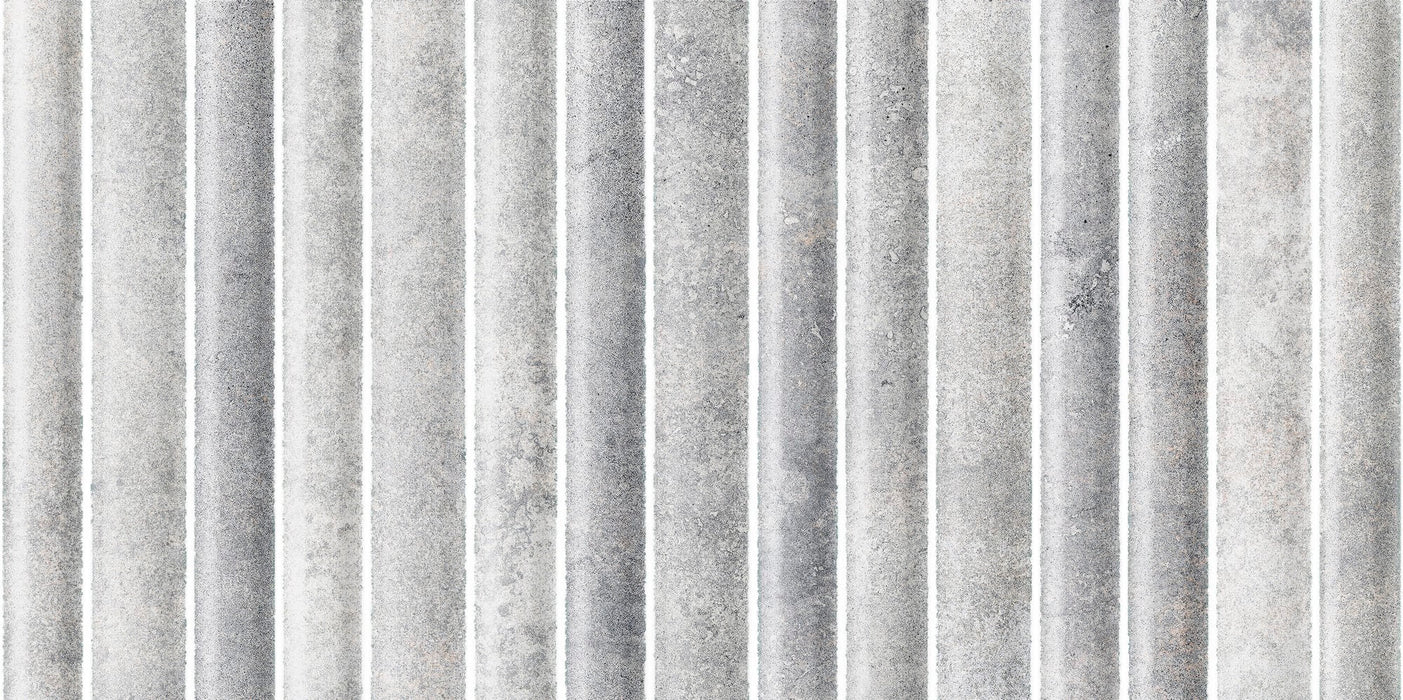 FULL TILE SAMPLE Quimper Blanco Fluted Stone Wall Tile | 15cm x 30cm