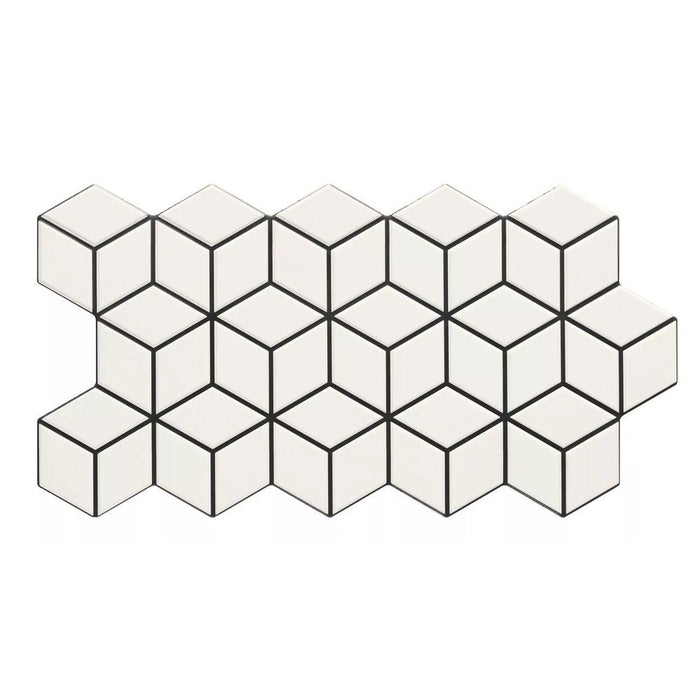 Metropolis Tiles | Matt White Tiles | Rhombus Tiles | 26.5cm x 51cm | Wall & Floor Tiles