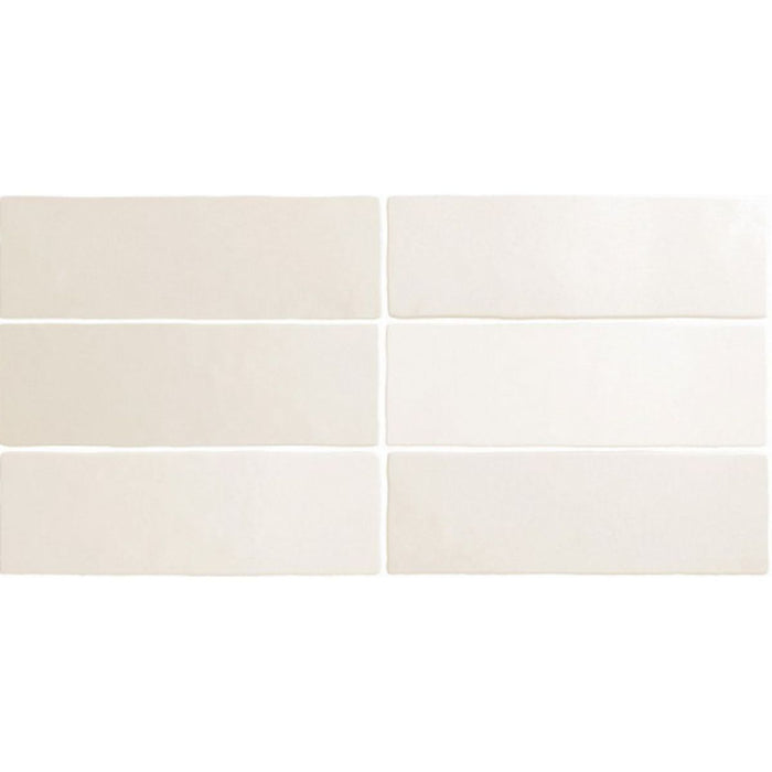 Zelij Brick Chalk Matt White Moroccan Handmade Style 6.5cm x 20cm