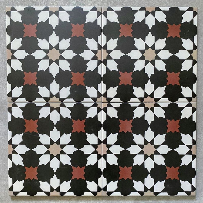 Madiro Palace Tile | Red & Gold | Moroccan Tiles | Wall & Floor | 20cm x 20cm