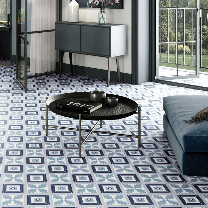 Riviera Tropez Blue  Porcelain Wall & Floor Tile 25cm x 25cm