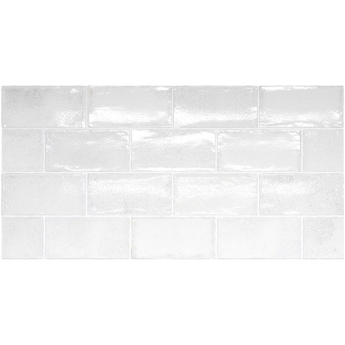 Cotswold White Blanca Rustic Gloss Wall Tiles 7.5 X 15cm