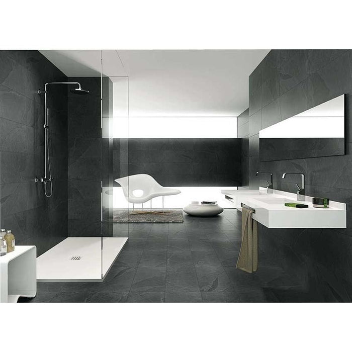 Rio Black Brazilian Slate Effect Porcelain Tiles 60cm x 60cm