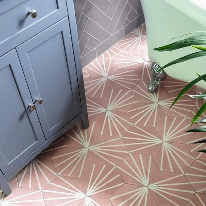 Dandelion Tile | Pink DECOR| Hexagon Tile | Wall & Floor Tiles