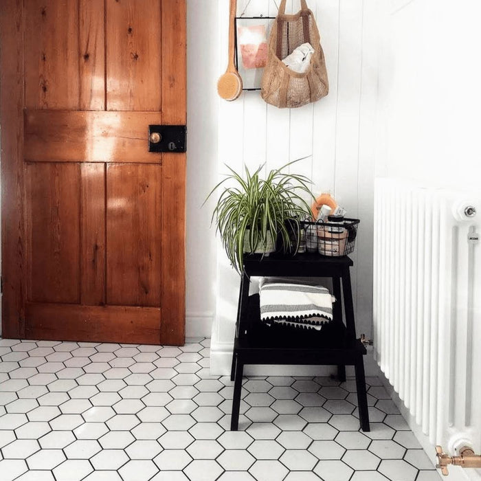 Metropolis Tiles | Matt White Tiles | Hexagon Tiles | 26.5cm x 51cm | Wall & Floor Tiles