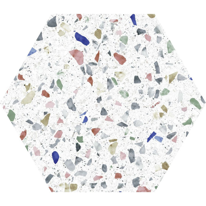 Jelato Tutti Frutti Terrazzo Hexagon Tile  22cm x 25cm