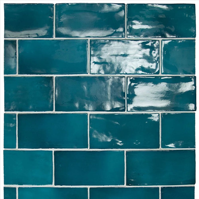 Libertine Glacier Blue Rustic Effect Gloss Wall Tiles 7.5 X 15cm