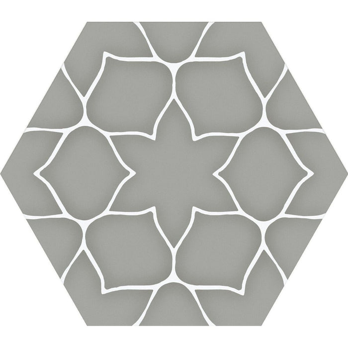 Maldives Grey Patterned Hexagon Wall & Floor Tiles 33cm x 28.5cm