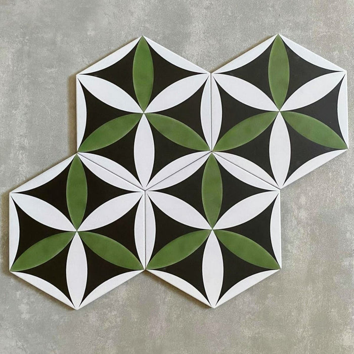 Bloom Green Hexagon 18.7cm x 21.6cm