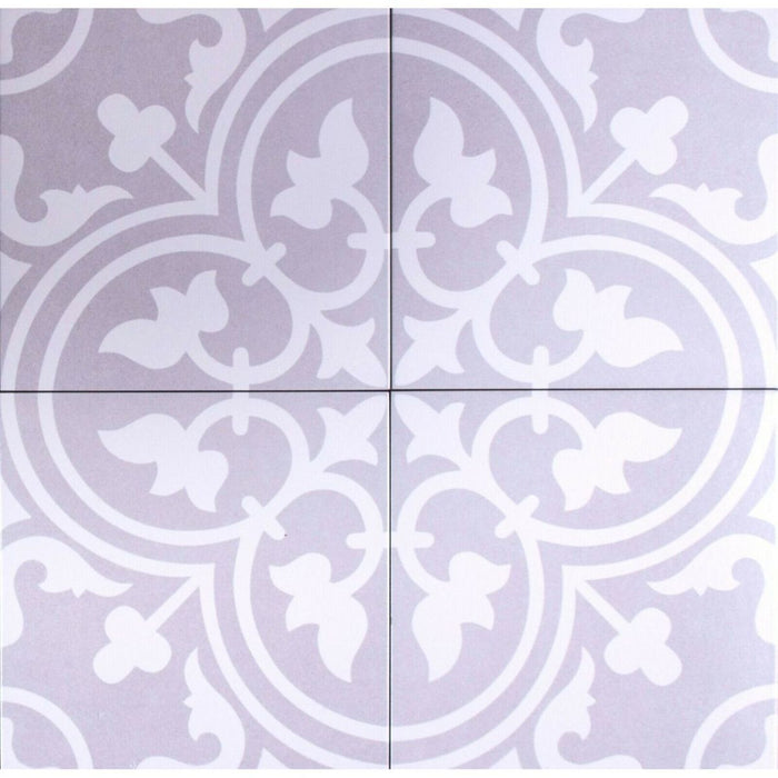 Paris Silver Grey Victorian Kitchen Tiles 25cm x 25cm