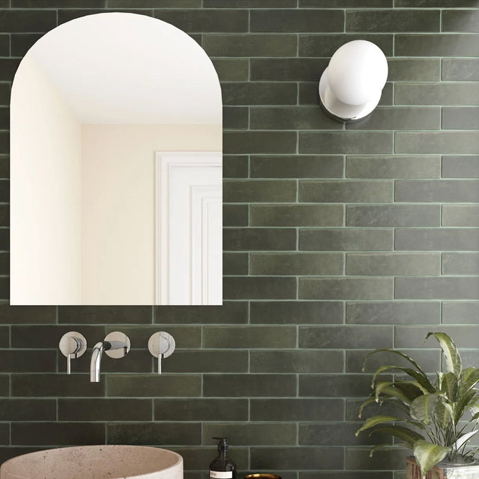 Camden Town Brick Khaki Green Matt Porcelain Wall Tiles & Floor Tiles 6cm x 24.6cm Fireplace Tiles