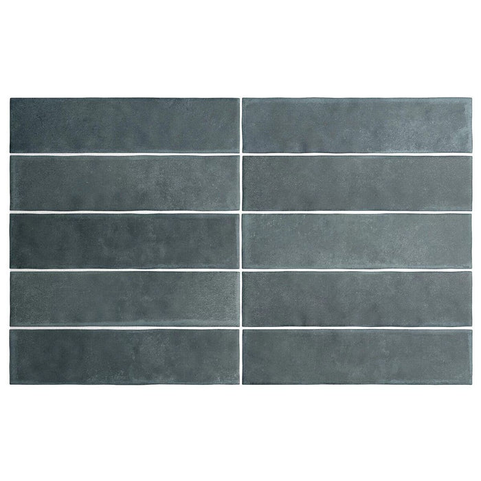 Camden Town Brick Glacier Blue Matt Porcelain Wall Tiles & Floor Tiles 6cm x 24.6cm Entrance Tiles