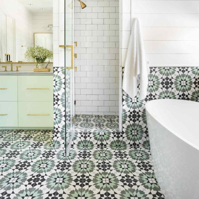 Tijuana Verde Porcelain Moroccan Wall And Floor Tile 20cm X 20cm