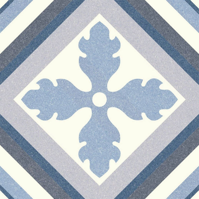 Riviera Tropez Blue  Porcelain Wall & Floor Tile 25cm x 25cm