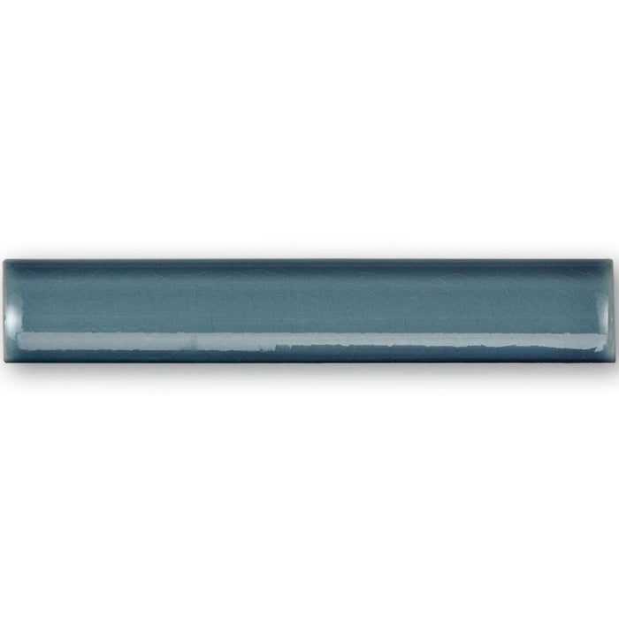 Putney Pencil Trim Pacific Blue Crackle Glaze Metro Border Tile 2.5 x 15cm